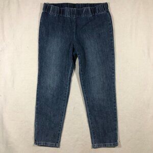 Soft Surroundings Jeans Womens PL Petite Large Denim Pull On Pants Blue 3AW42